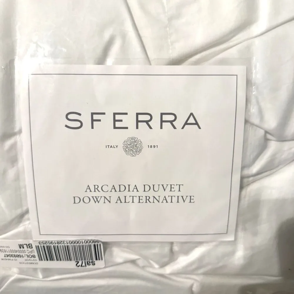 SFERRA Arcadia King Medium Down Alternative Duvet Comforter White 108x94